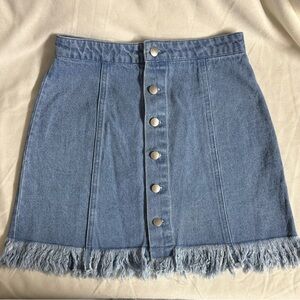 Denim Forever 21 Button-Front Skirt